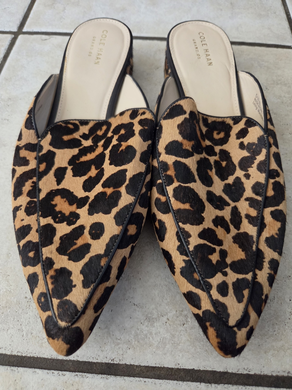 Cole Haan Leopard Print Slip-On Flats - Tan & Black